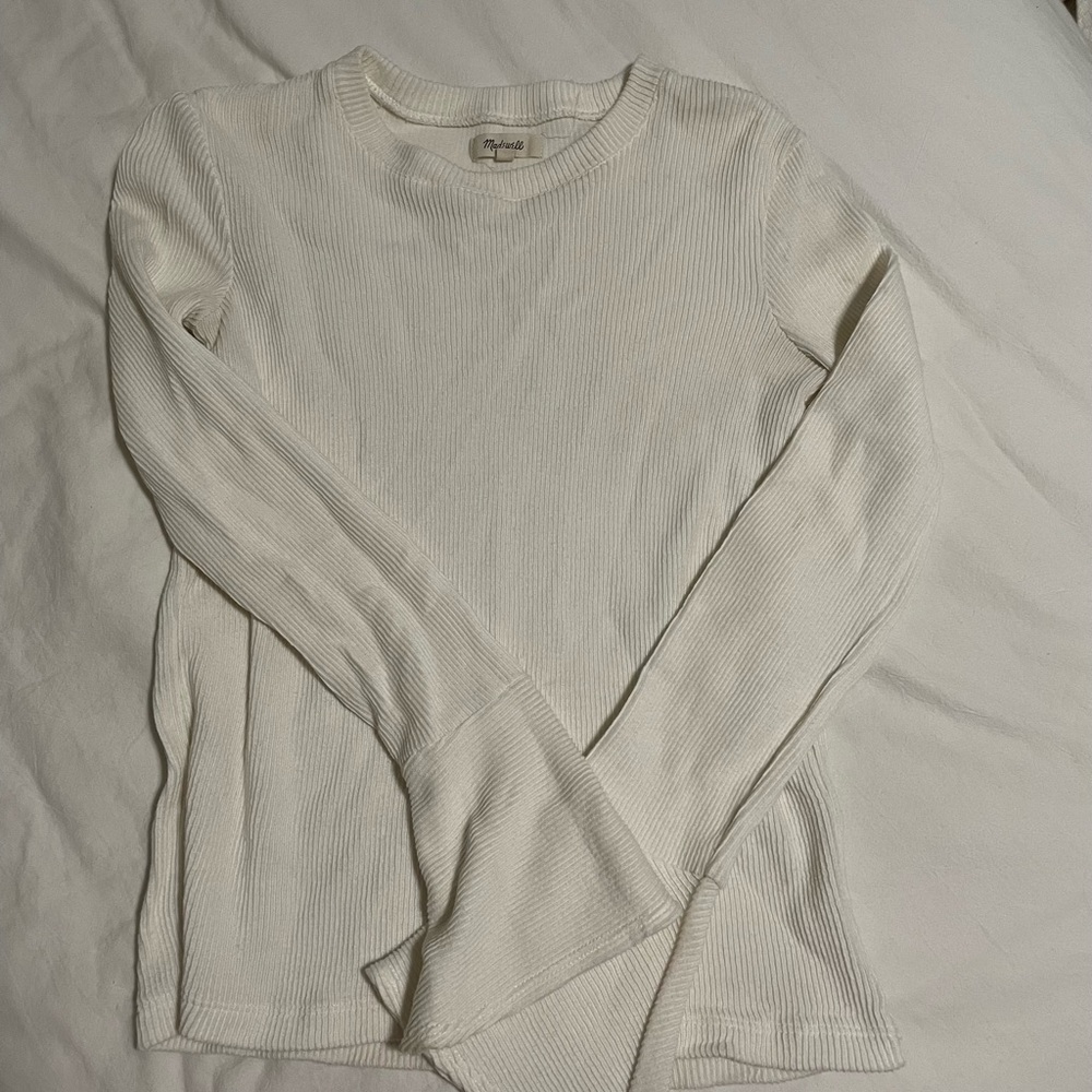 Madewell bell sleeve long sleeve white shirt size XS